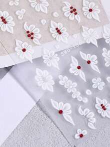 Hình dán trang trí móng tay họa tiết hoa nổi, hoa dâm bụt trắng hồng, tự dính, dùng để trang trí móng tay, tự làm tại nhà, thích hợp cho mùa xuân, ngày lễ tình nhân, đám cưới. - Nhiều màu - Xem 3