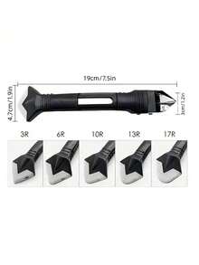 1 pieza Raspador de silicona con borde de metal, Herramienta multifuncional para quitar y extender selladores, Herramienta profesional para acabado de calafateo - A - Ver 4