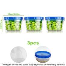 1/3pcs 34/17oz Plastic Food Storage Containers With Rotating Lids, , Reusable Soup Containers With Lids, Leak-Proof/Microwave/Dishwasher - Blue - View 12