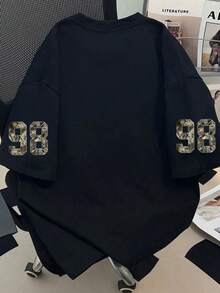 Áo thun nữ cỡ lớn in số cổ tròn, thích hợp cho kỳ nghỉ hè, đi biển, lễ hội, mùa xuân, lễ Phục sinh, ngày Valentine, lễ hội hóa trang. - màu đen - Xem 2