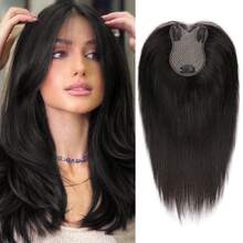 Hair Toppers For Women With Thinning Hair Upgrade Middle Part Clip In Bangs 12 Inch Straight Topper Synthetic Wig Clip In Light Hair Piece Perfect Solution For Stylish Upgrade - Multicolor - View 6