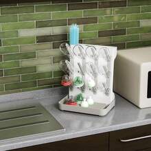 Baby Bottle Drying Rack – 3-Tier Vertical Storage Stand For Bottles, Pump Parts & Pacifiers – Includes Detachable Drip Tray – Space-Saving, Quick-Dry - Grey - View 7