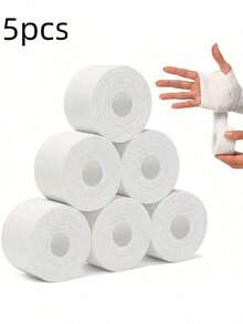 5pcs/1pc White Cotton Protective Tape, Serrated Sports Bandage, Non-Irritating Muscle & Joint Protective Tape, Finger Tape For Climbing, Breathable & Durable Injury Protection & Recovery Wrap For Basketball, Football, Flexible Support Material, Comfortable Fit, Sports Training Accessory, Basketball Auxiliary Supplies - White - View 16
