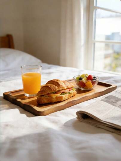 Tray With Elegant Recessed Edges, Ideal For Breakfast, Afternoon Tea, Picnics, Cakes, Cheese And Nuts. Suitable For Home Kitchen, Parties, Restaurants And Outdoor Gatherings. Great For Occasions Like Valentine's Day, Easter And More.