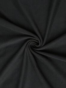 男童休闲棒球印花圆领短袖T恤，夏季学生青少年服装 - 黑色 - 查看 4