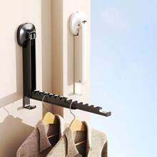 Rack Secagem Cabideiro de Roupas Dobrável com Ventosa Sem Furo Resistente - Dobrável - Visão 3