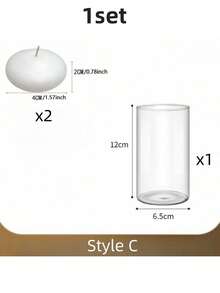 3PCS(1pc Clear Glass Candle Holder + 2pcs Floating Water Candles), Clear Glass Wedding Candle Holder For Heat-Resistant Aromatherapy Cup, Water Plant Cultivation, Candlelit Dinner, Room Ambience, Suitable For Wedding, Family Gathering, Party, Confession, Table Decoration - Transparent - View 13