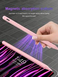 90mAh 可充电数字触控笔，磁吸式设计，支持倾斜和防误触功能，兼容 iPad (A16) 第 11/10 代、第 7/8/9 代、iPad Air 7/6/5/4/3、iPad Pro 13 英寸/12.9 英寸/11 英寸（2018-2025 年款）、iPad mini 7/6/5，高精度高灵敏度，粉色 - 粉色 - 查看 2
