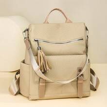 2026 New Korean Retro Women Backpack, Fashionable Soft Leather Fringe Multi-Function Travel Bag - A - View 15