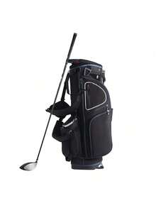 Golf Cart Bag With 14 Way Organizer Divider Top, 35" 11 Pockets Premium Cart Bag With Stand, Durable Golf Bags With Handles & Dust Cover & Detachable Dual Strap For Men & Women, Black White - màu đen - Xem 8