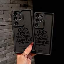 If God Is For Us, Who Can Be Against Us Phone Case - Compatible With Samsung Galaxy S25/S24/S23/S22/S21 FE/Ultra Plus 4G/5G Shockproof Soft Back Cover,Suitable For IPhone17 Air - màu đen - Xem 3