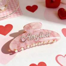 Custom Name Hair Claw Clips - Personalized Rhinestone Pearl Hair Clips Bridesmaid Proposal Gift Wedding Hair Accessory - Multicolor - View 12