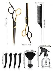 10pcs/Set Professional Hairdressing Tool Set: Haircutting Scissors, Capsule, Spray Bottle, Comb, Hairbrush, Hair Clips, Home Hairdressing Salon Tool Combination Set For Barber Salon Beauty Travel Essential Hair Products,Hair Cares,Hair Accessories Hair Tool Kit Hair Styling Kit - Multicolor - View 2