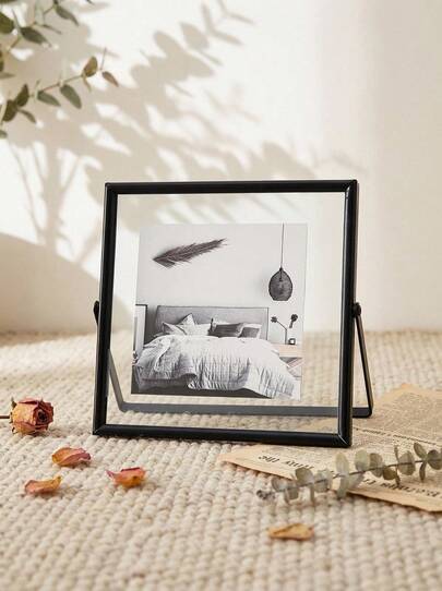 1 件相框，黑色金属相框，亚克力透明表面，现代简约风格装饰框，适用于家庭客厅和卧室，家居用品