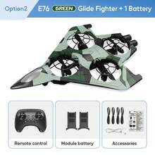 TOKQI 2026升级版E76滑翔战斗机，配备FPV视频传输遥控器，一键起飞/降落，多种速度模式可调，360°翻滚，无头模式，轻松完成各种特技动作，是馈赠佳品。 - 彩色 - 查看 16