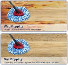 Spin Mop Head Replacements Compatible With Ocedar RinseClean 2 Tank System,Mop Head Refill Replacement For O-Cedar 2 Tank System - Easy To Replace,100% Microfiber, All Hard-Surfaced Floor Clean 3 Pack - ColorA - 查看 5