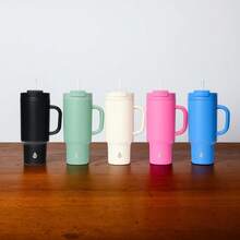 40-Ounce Stainless Steel Tumbler With Built-In Straw In Sage Color - Multicolor - View 1