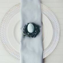 13\ Antique White Leaf Trim Round Charger Plates For Dinner, Table Chargers Plates Bulk, 6Pcs - 葉白 - 查看 6