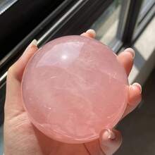 1pc Rose Quartz Ball, High Quality Crystal Ball, Perfect Collectible Crystal, Home Decor, Crystal Gift, DIY Craft - Pink - View 10