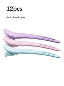 12/6/3/1 Pcs Pack Duck Clip Seamless Hair Clips, Large Size Bangs Clip For Hairstyling, Makeup And Haircut - Multicolor - View 9