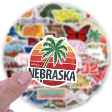 61PCS California Stickers Aesthetics Stickers Scrapbooking, Diary, Laptop, Bumper, Skateboard, Water Bottle, Computer, Phone Greeting Cards, Photo Albums, Furniture, Stickers - Multicolor - View 5