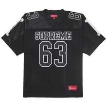 Supreme Bones Football Jersey | Mesh Tech Top Unisex Skeleton Graphic Sportswear Short Sleeve V-Neck Jersey | Urban Streetwear Hip Hop Fashion Breathable Athletic Shirt For Men And Women Available In Black, White And Red - màu đen - Xem 1
