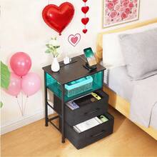 ✨Night Stand Bedside Bedroom, Nightstand Set Of 2 , Night Stand With Storage Shelf & 2 Drawers, End Table|Black|Enhanced Design|Suitable For Pet-Owning Households|Autumn & Winter Heartwarming Gift|Christmas & Halloween Gift|Newly Upgraded Thickened Edition|Thanksgiving Day|Celebration Gifts|NYE Party Gifts|Lunar New Year 2026|New Year's Eve|Valentine's Gifts|Made Me Buy It: Must-Haves To Stock Up On✨ - 黑色 - 查看 13