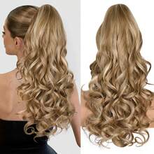 European And American Style Wavy Ponytail Clip-On Hair Extensions, Fluffy Invisible Big Curly Pear Blossom Wavy Ponytail - Multicolor - View 5