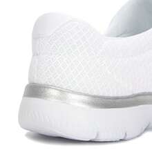 Skechers Women's Lightweight Casual Shoes, SPORT Women One-Piece Slip-On Athletic Sneakers, Soft Sole Walking Shoes 12980-WSL - White/Silver - View 10