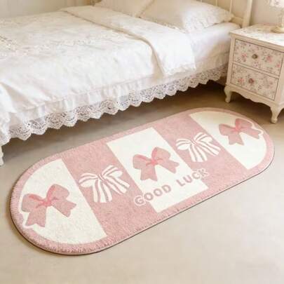 1 件装装饰地毯，饰有 5 个粉色蝴蝶结图案，装饰地毯，卧室装饰，小地毯，地毯，家居装饰，客厅地毯，客厅小地毯，卧室地毯，客厅家居装饰，户外地毯，可水洗地毯