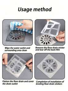 50 piezas Filtro de malla reutilizable para drenaje de ducha - Protector de drenaje de piso antiacumulación de cabello para bañeras, cocina y uso doméstico | Pantalla de malla lavable con diseño antideslizante (secar antes de la instalación) - gris plateado - Ver 9