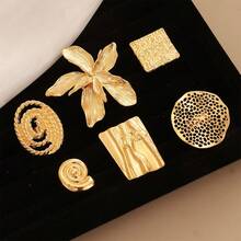 1pc Metal Geometric Sunflower Shaped Single Hole Ring (Random Delivery) - XH92824717-21 - View 3