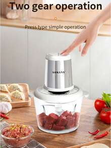 Picadora Eléctrica De Verduras Para Procesador De Alimentos3l Robot Cocina 800w Compacto Fácil Picar Y Moler - Plateado - Ver 6