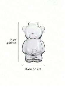11.33oz Cute Bear Design Borosilicate Glass Cold Drink, Milk Tea Cup With Straw, Creative Glassware, Suitable As Girls Birthday Gift - Multicolor - View 9