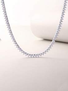 Mặt dây chuyền đá Moissanite bằng bạc Sterling 925, không gây dị ứng, món quà thanh lịch cho Ngày của Mẹ, Ngày Valentine, Lễ đính hôn, Đám cưới, Sinh nhật, Kỷ niệm, Các dịp trang trọng. - Bạc - Xem 6