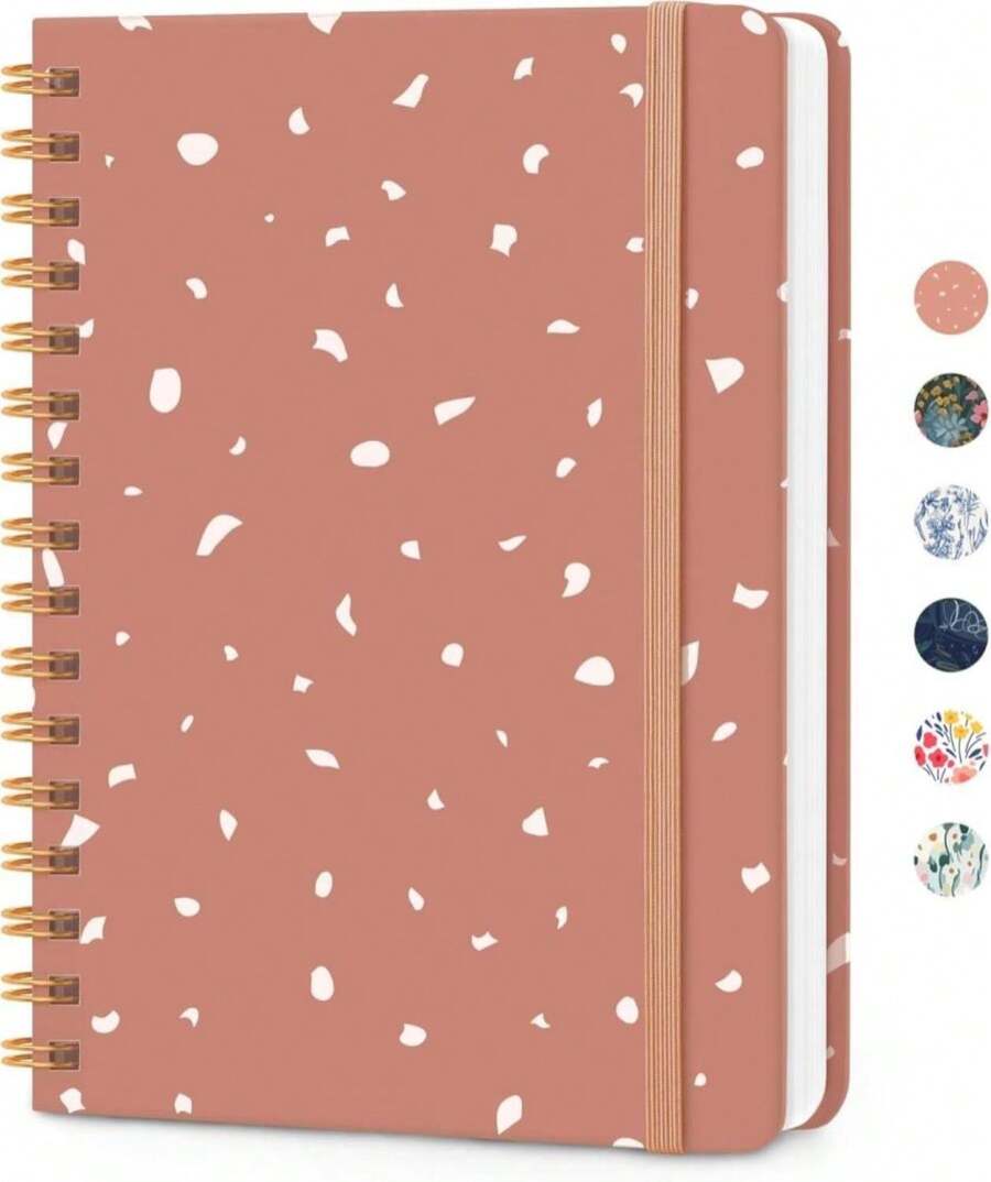 CICPAP Lined Spiral Journal Notebook, A5 College Ruled Notebook For Journaling, Note-Taking, And Daily Planning, Durable Hardcover With An Elegant Design,Orange - ColorH - View 1