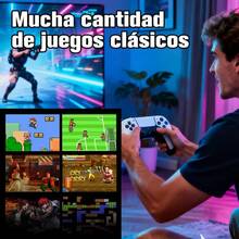 Nueva Consola Retro para 2026 - Consola retro con 64 GB de memoria integrada, Consola Retro Game Stick 4k, Consola de Videojuegos Retro, Videojuegos  4K con Doble Mando Inalámbrico 2.4G, Más de 20000+ Juegos Integrados, Consola Regalo para Niños y Adultos - Blanco - Ver 2