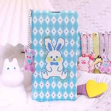 原装可折叠翻盖可爱兔子手机壳，兼容 13、16 Pro、15 Pro Max、14 Plus - 淺藍色 - 查看 3