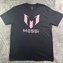 Super Value Hot  T-Shirt Full Sizes S-5XL MESSIs Collection - Logo Graphic Short Sleeve Tee - Black Pink - Size LRG - NWOT Suitable As A Gift For Fans HR001 - màu đen - Xem 1