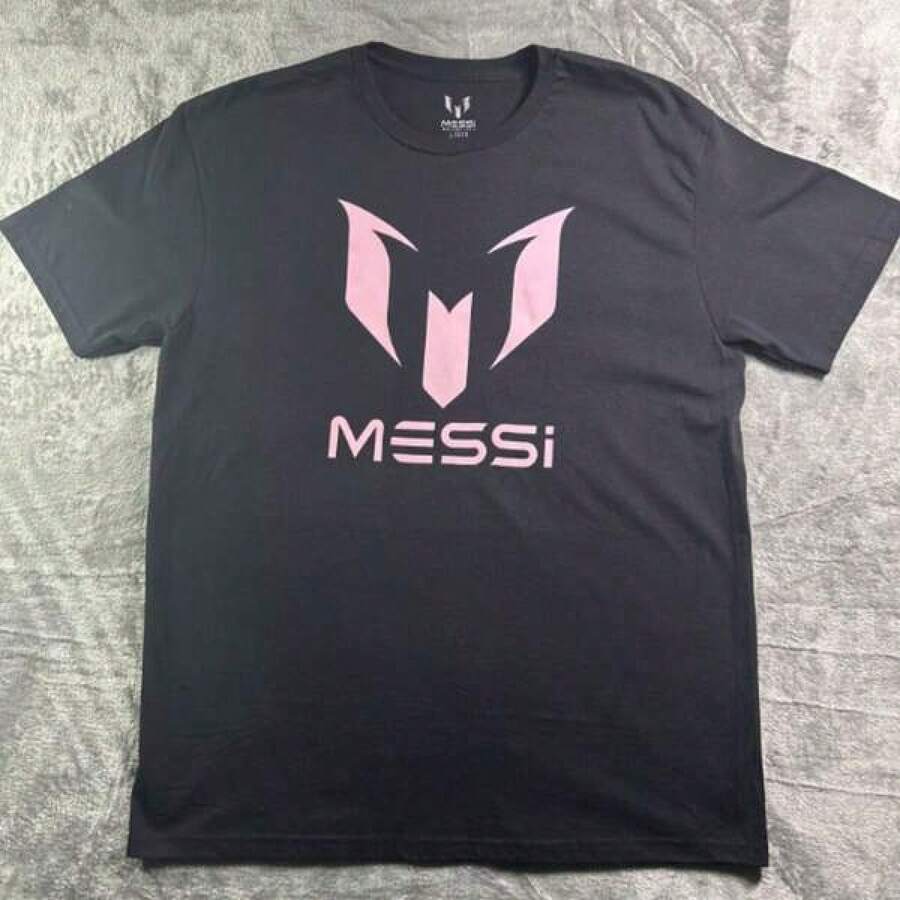 Super Value Hot T-Shirt Full Sizes S-5XL MESSIs Collection - Logo Graphic Short Sleeve Tee - Black Pink - Size LRG - NWOT Suitable As A Gift For Fans HR001 - màu đen - Xem 1