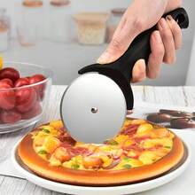 Pizza Cutter, 2 Pack Stainless Steel Pizza Wheel With Non - Slip Handle, Heavy Duty Pizza Slicer, Dishwasher  Black - Initial - View 2