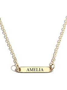 1pc Customized Name Plate Necklace, Minimalist Stainless Steel Name Plate Necklace Suitable For Daily Wear, Women's Necklace, Customized Name Necklace, Valentine's Day Gift For Her, Ramadan, Birthday, Anniversary, Back To School, Mother's Day Personalized Gift - Multicolor - View 5