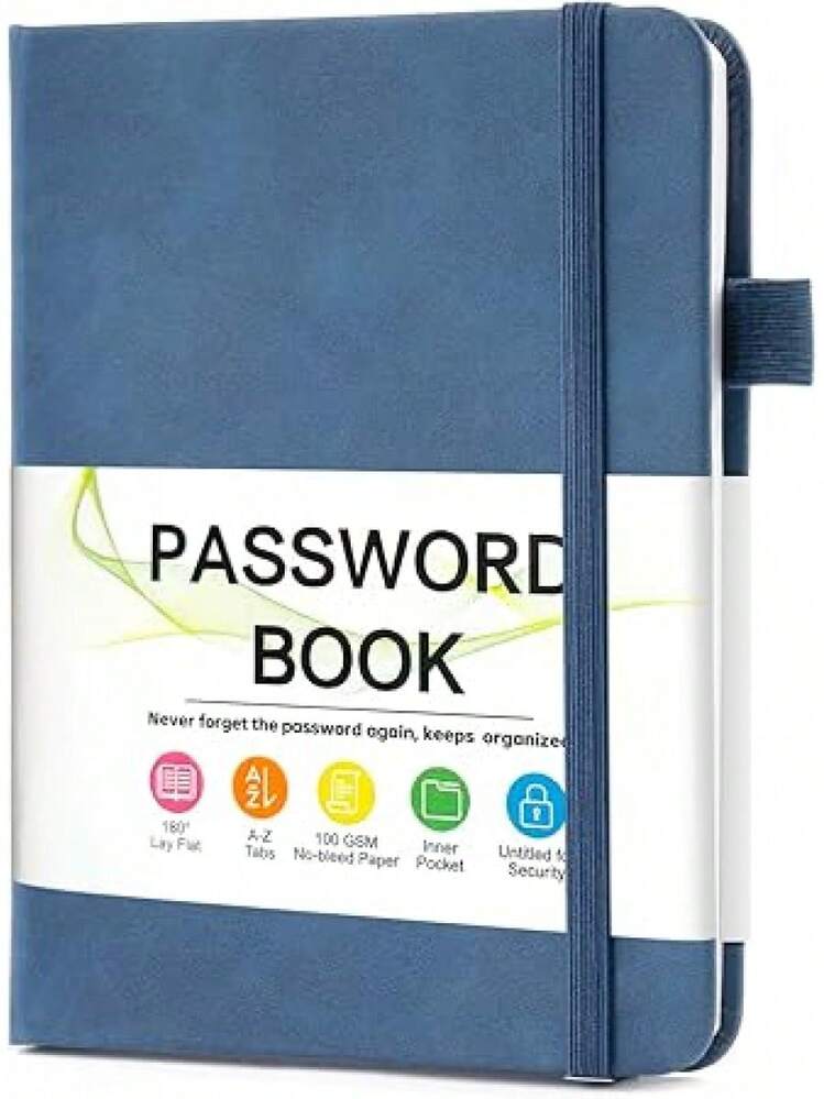 MOSA BEAR Password Keeper Book With Alphabetical Tabs,4.3"X5.7" Small Password Books For Seniors Password Notebook For Internet Website Address Log In Detail(Dark Blue) [Unknown_binding] - 深藍色_ - 查看 1