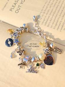 Music Festival Charm Bracelet, Music Festival Concert Friendship Bracelet, Music Note Guitar Star Bracelet, English Slogan Music Lover Bracelet, Rock Band Bracelet - Silver - View 11