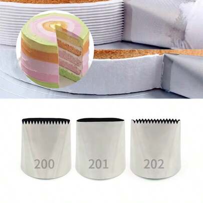 طقم فوهات كبيرة الحجم من الفولاذ المقاوم للصدأ لتزيين الكريمة، فوهات ضغط كريمة ذات وجهين لتزيين الكيك باليد