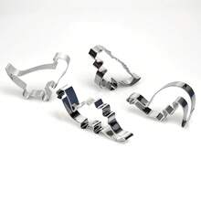 Molde para galletas con forma de dinosaurio, molde de galletas de dinosaurio de metal de acero inoxidable divertido, molde para panqueques con forma de dinosaurio para niños, regalos para el Día de la Madre, artículos para mamá, suministros de repostería - Plateado - Ver 5