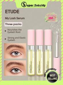 Bộ 3 sản phẩm dưỡng mi ETUDE HOUSE My Lash Serum 9g, công thức nhẹ nhàng, dưỡng ẩm lâu dài, làm dày và dài mi tự nhiên, đầu cọ mảnh, khô nhanh, phù hợp cho người mới bắt đầu và phụ nữ sử dụng hàng ngày, mỹ phẩm Hàn Quốc, quà tặng, 9g/0.32oz*3 - Gói ba - Xem 2