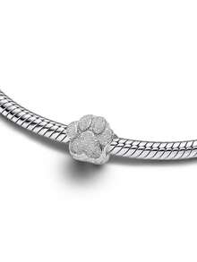 1pc Minimalist Niche Design Silver Matte Skull, Cat Paw, Moon, Owl, Ladybug, Elephant Beaded Bracelet/Necklace, Versatile DIY Accessory, Small Gift - Silver - View 3