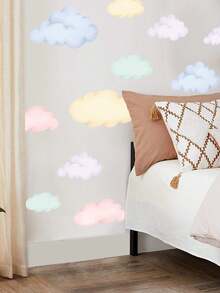 1pc Removable Colorful Cloud Wall Decal Sticker, Suitable For Bedroom, Living Room Decoration - 1PC - View 5