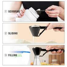 Plastic Measuring Scoop Funnel Multi-Purpose Use Kitchen Scoop For Protein Powder Drinks - Black - View 5